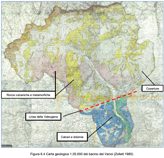 Carta geologica della valle del Vanoi 